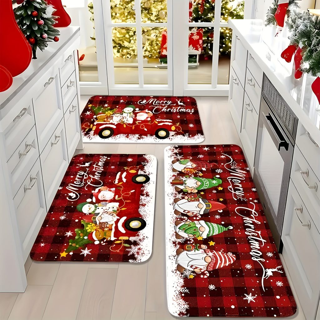 3pcs Christmas Kitchen Mats Set