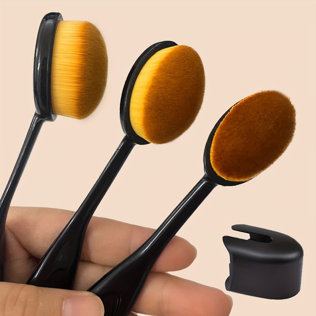 3pcs 4# Oval Makeup Brushes