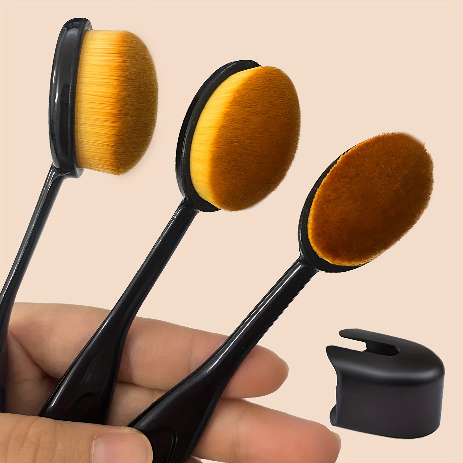3pcs 4# Oval Makeup Brushes